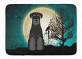 Halloween Scary Standard Schnauzer Black Memory Foam Kitchen Mat Machine Washable Anti-Fatigue Cushion Comfort Bath or Kitchen Rug