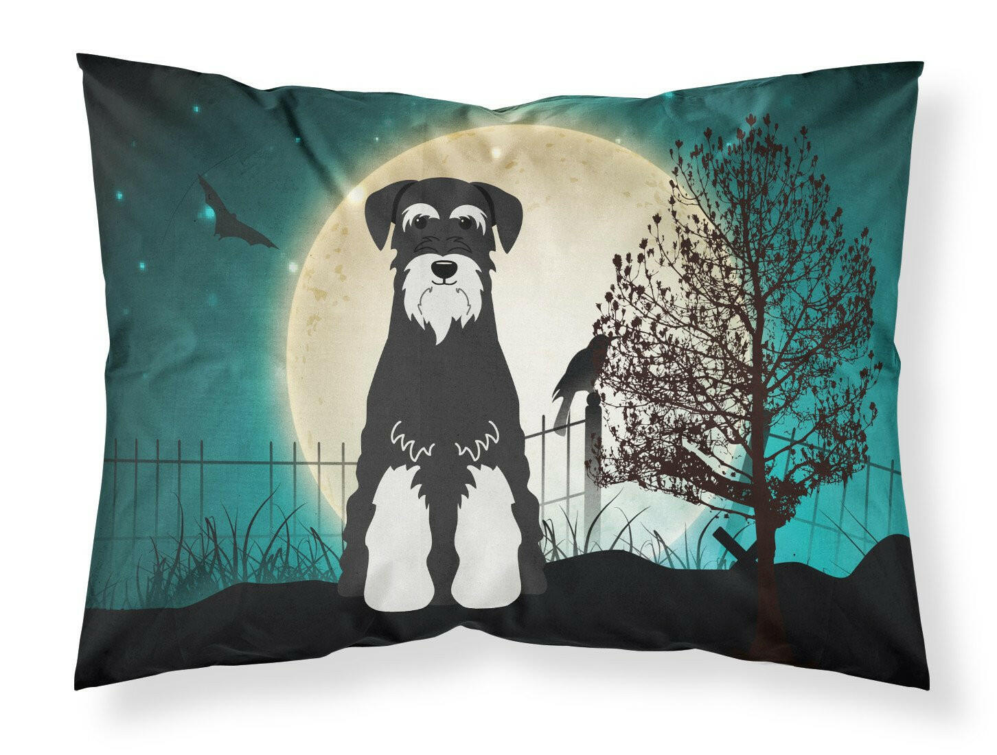 Halloween Scary Standard Schnauzer Salt and Pepper Standard Pillowcase Lightweight Super Soft Easy Care Decorative Artwork Pillowcase, Standard