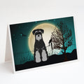 Halloween Scary Standard Schnauzer Black Grey Greeting Cards Pack of 8 Blank Cards with Envelopes Whimsical A7 Size 5x7