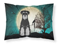 Halloween Scary Standard Schnauzer Black Grey Standard Pillowcase Lightweight Super Soft Easy Care Decorative Artwork Pillowcase, Standard
