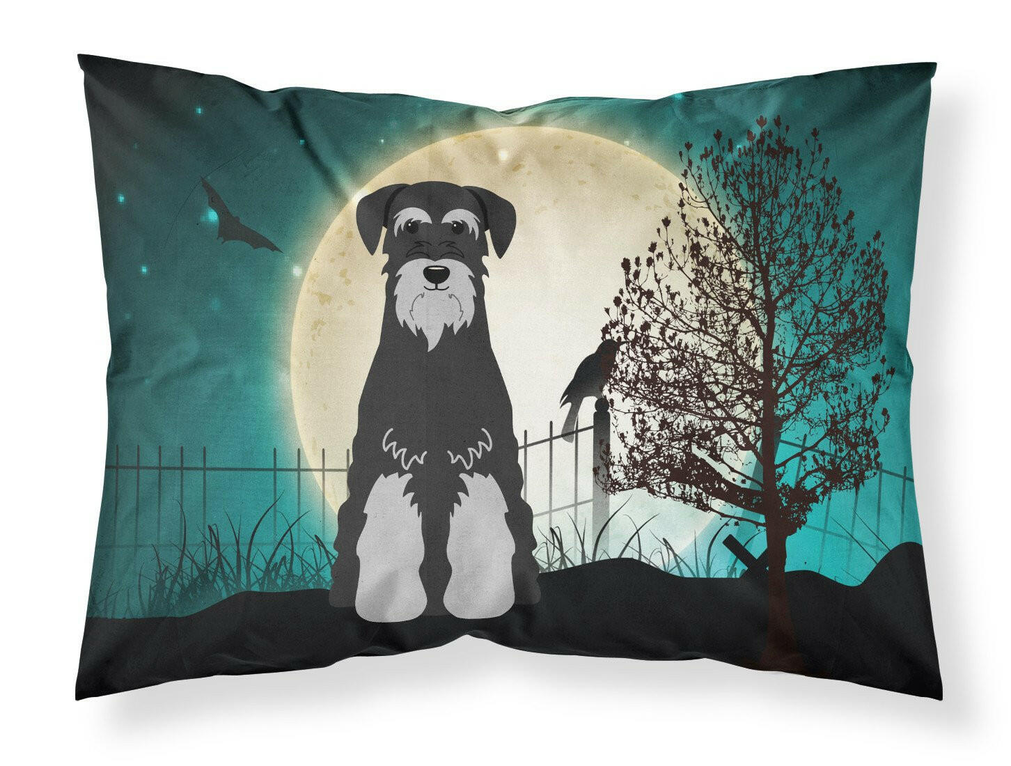 Halloween Scary Standard Schnauzer Black Grey Standard Pillowcase Lightweight Super Soft Easy Care Decorative Artwork Pillowcase, Standard