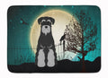 Halloween Scary Standard Schnauzer Black Grey Memory Foam Kitchen Mat Machine Washable Anti-Fatigue Cushion Comfort Bath or Kitchen Rug