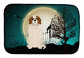 Halloween Scary Saint Bernard Dish Drying Mat Absorbent Dish Drying Mat Pad for Kitchen Counter Dish Drainer Mat for Countertop, 14 x 21", Multicolor