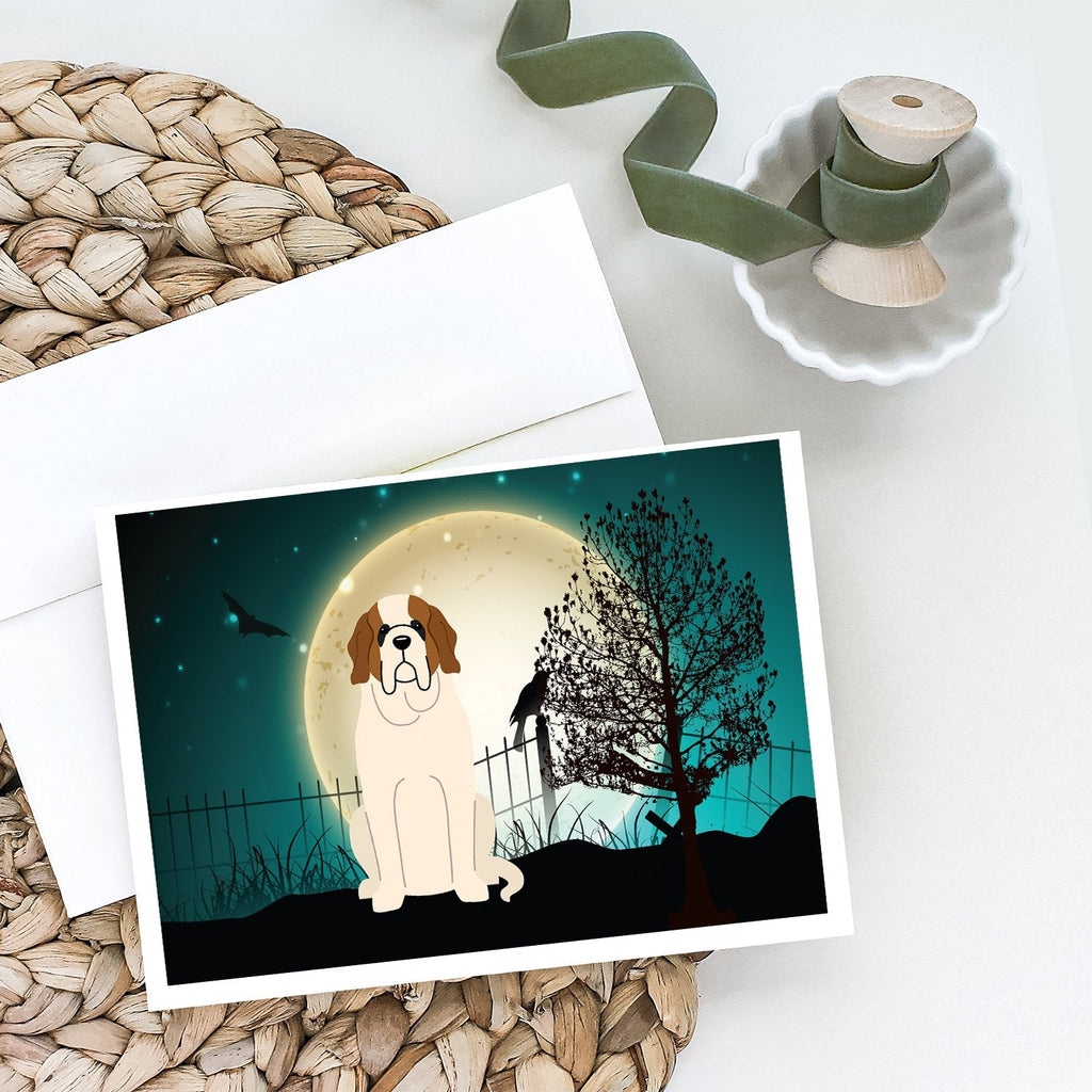 Halloween Scary Saint Bernard Greeting Cards Pack of 8 Blank Cards with Envelopes Whimsical A7 Size 5x7