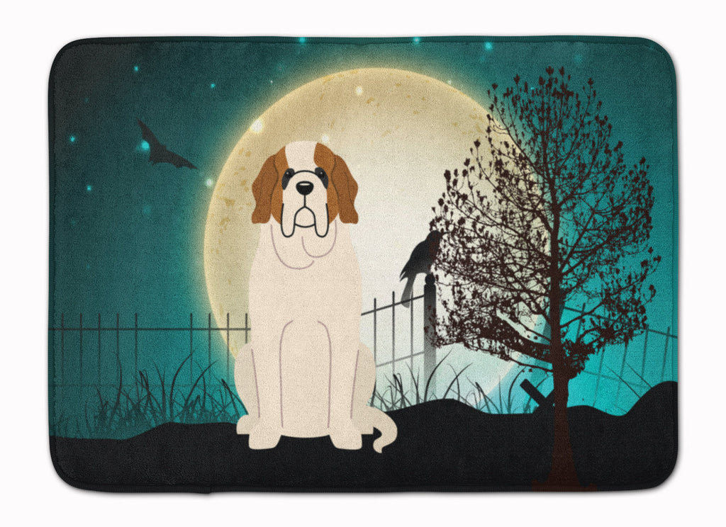 Halloween Scary Saint Bernard Memory Foam Kitchen Mat Machine Washable Anti-Fatigue Cushion Comfort Bath or Kitchen Rug