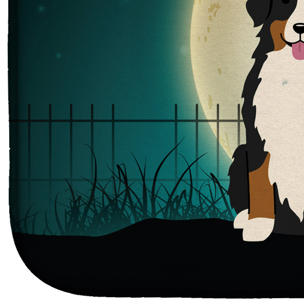 Halloween Scary Bernese Mountain Dog Dish Drying Mat Absorbent Dish Drying Mat Pad for Kitchen Counter Dish Drainer Mat for Countertop, 14 x 21", Multicolor