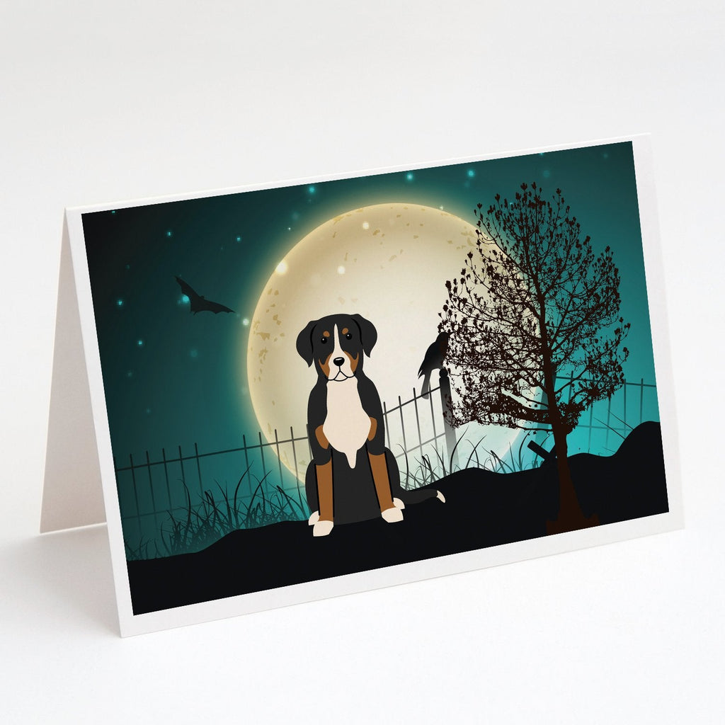 Halloween Scary Greater Swiss Mountain Dog Greeting Cards Pack of 8 Blank Cards with Envelopes Whimsical A7 Size 5x7