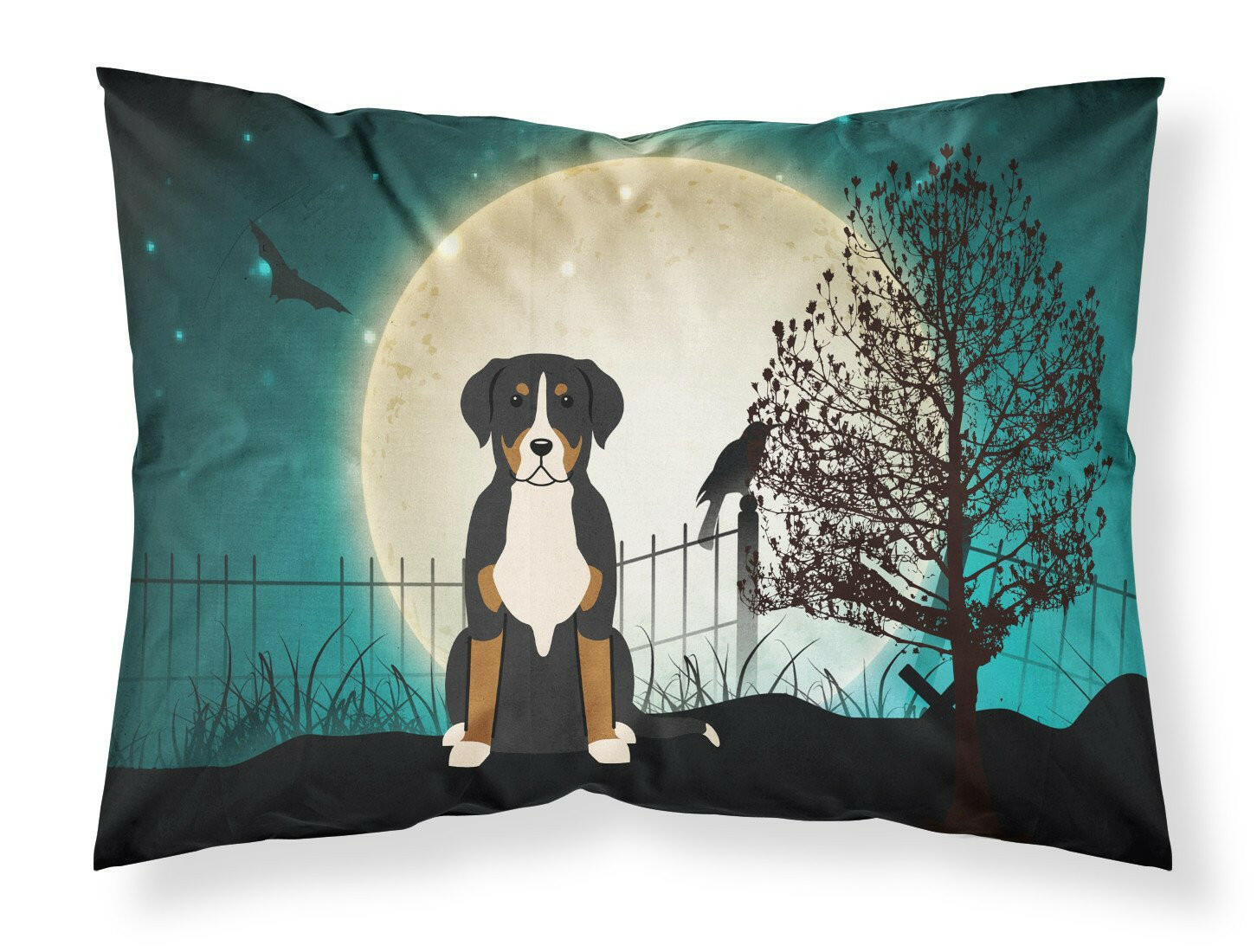 Halloween Scary Greater Swiss Mountain Dog Standard Pillowcase Lightweight Super Soft Easy Care Decorative Artwork Pillowcase, Standard