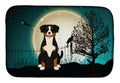 Halloween Scary Entlebucher Dish Drying Mat Absorbent Dish Drying Mat Pad for Kitchen Counter Dish Drainer Mat for Countertop, 14 x 21", Multicolor
