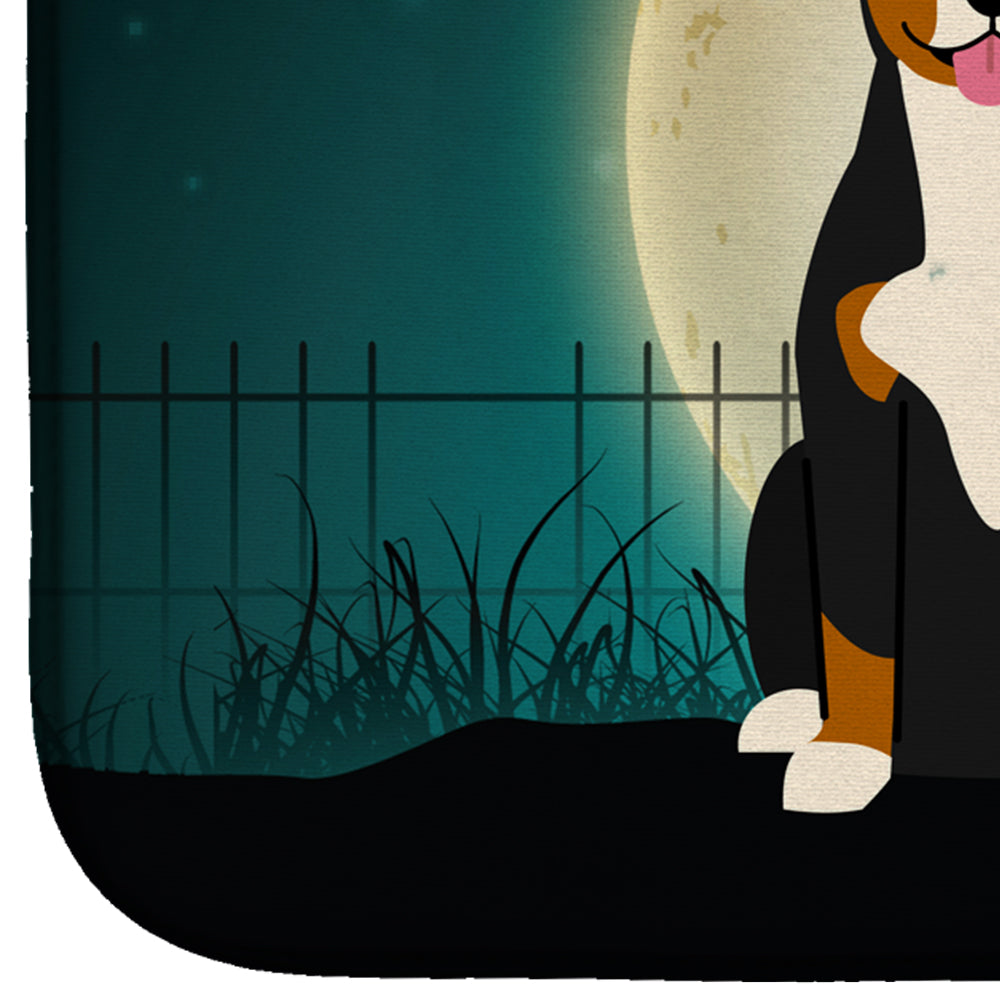 Halloween Scary Entlebucher Dish Drying Mat Absorbent Dish Drying Mat Pad for Kitchen Counter Dish Drainer Mat for Countertop, 14 x 21", Multicolor