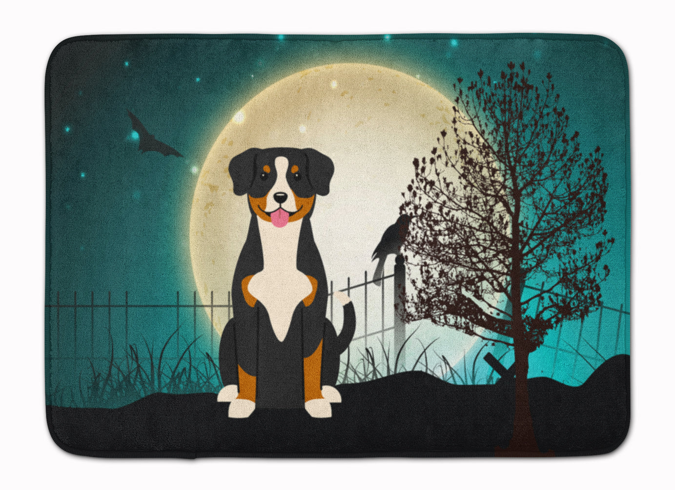 Halloween Scary Entlebucher Memory Foam Kitchen Mat Machine Washable Anti-Fatigue Cushion Comfort Bath or Kitchen Rug