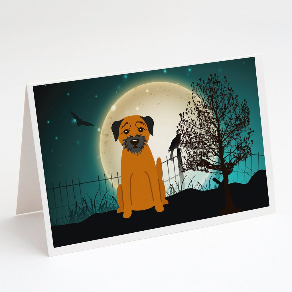 Halloween Scary Border Terrier Greeting Cards Pack of 8 Blank Cards with Envelopes Whimsical A7 Size 5x7