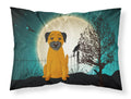 Halloween Scary Border Terrier Standard Pillowcase Lightweight Super Soft Easy Care Decorative Artwork Pillowcase, Standard