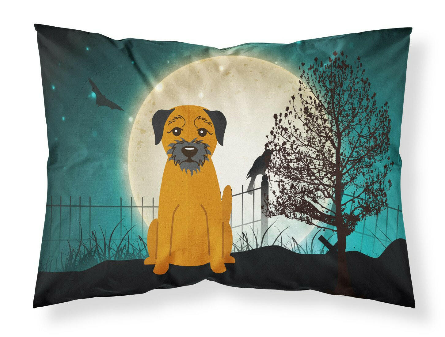 Halloween Scary Border Terrier Standard Pillowcase Lightweight Super Soft Easy Care Decorative Artwork Pillowcase, Standard