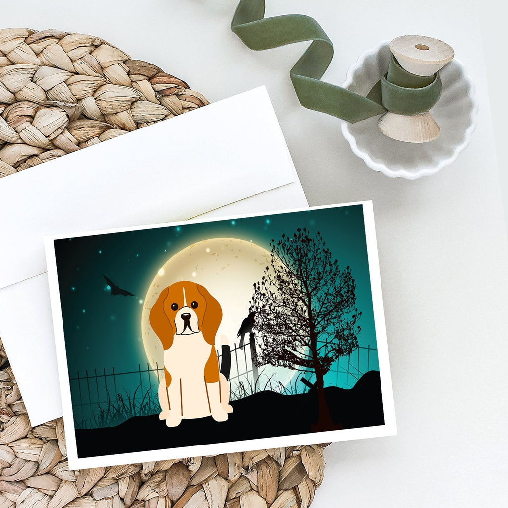 Halloween Scary Beagle Tricolor Greeting Cards Pack of 8 Blank Cards with Envelopes Whimsical A7 Size 5x7