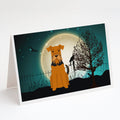 Halloween Scary Airedale Greeting Cards Pack of 8 Blank Cards with Envelopes Whimsical A7 Size 5x7