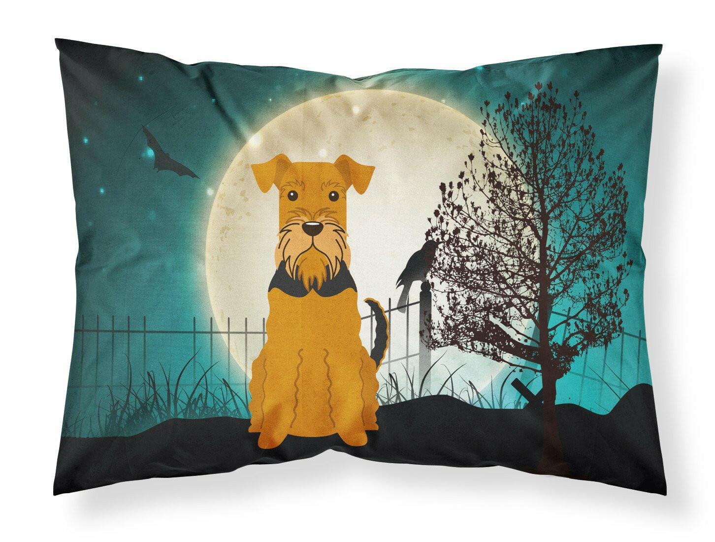 Halloween Scary Airedale Standard Pillowcase Lightweight Super Soft Easy Care Decorative Artwork Pillowcase, Standard