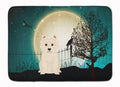 Halloween Scary Westie Memory Foam Kitchen Mat Machine Washable Anti-Fatigue Cushion Comfort Bath or Kitchen Rug