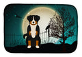 Halloween Scary Appenzeller Sennenhund Dish Drying Mat Absorbent Dish Drying Mat Pad for Kitchen Counter Dish Drainer Mat for Countertop, 14 x 21", Multicolor