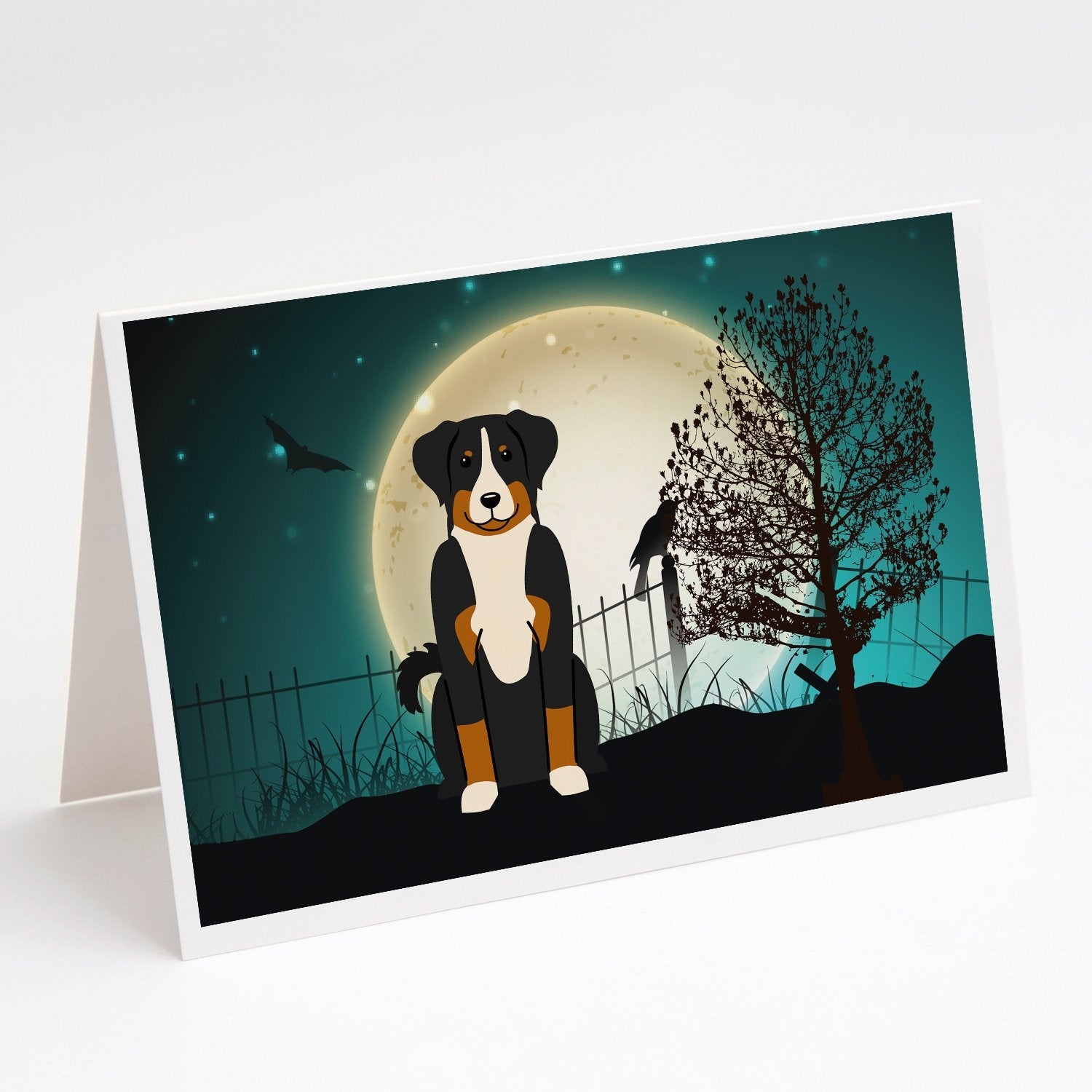 Halloween Scary Appenzeller Sennenhund Greeting Cards Pack of 8 Blank Cards with Envelopes Whimsical A7 Size 5x7