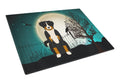 Halloween Scary Appenzeller Sennenhund Cutting Board Tempered Glass Kitchen Cutting Surface, Heat Resistant Chopping, Non-Slip Feet, Food Prep & Serving