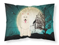 Halloween Scary White German Shepherd Standard Pillowcase Lightweight Super Soft Easy Care Decorative Artwork Pillowcase, Standard
