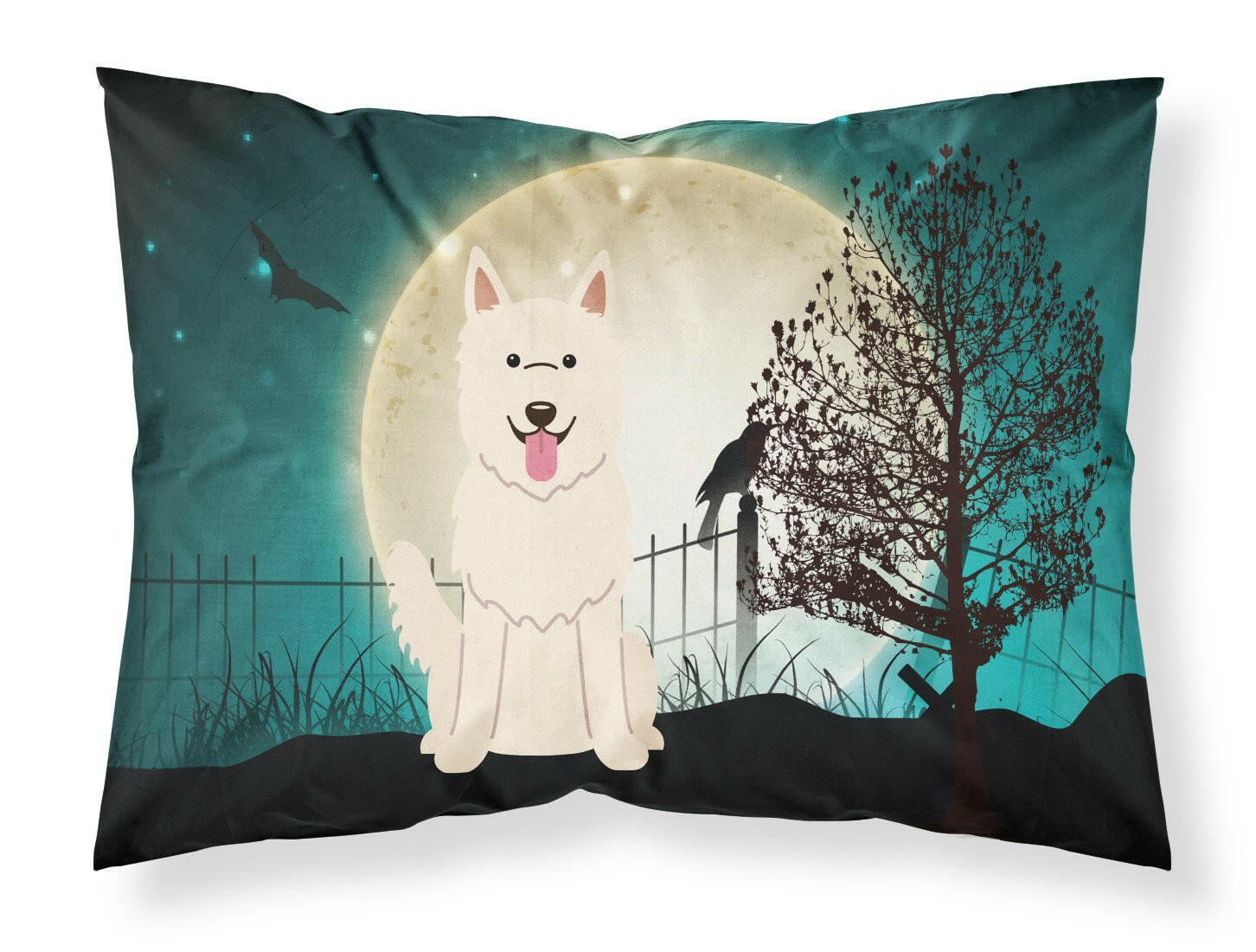 Halloween Scary White German Shepherd Standard Pillowcase Lightweight Super Soft Easy Care Decorative Artwork Pillowcase, Standard