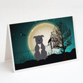 Halloween Scary Staffordshire Bull Terrier Blue Greeting Cards Pack of 8 Blank Cards with Envelopes Whimsical A7 Size 5x7