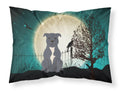 Halloween Scary Staffordshire Bull Terrier Blue Standard Pillowcase Lightweight Super Soft Easy Care Decorative Artwork Pillowcase, Standard