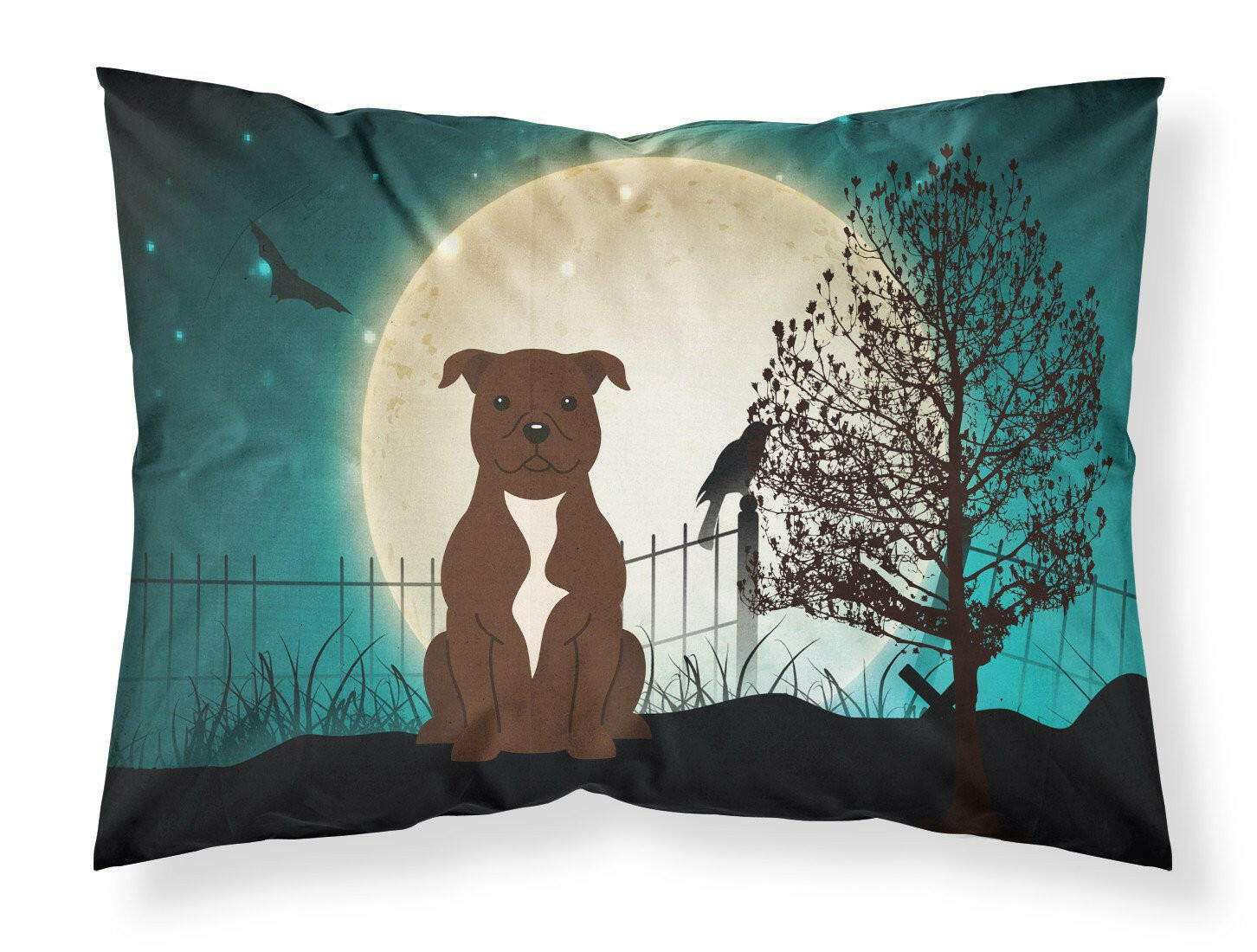 Halloween Scary Staffordshire Bull Terrier Chocolate Standard Pillowcase Lightweight Super Soft Easy Care Decorative Artwork Pillowcase, Standard