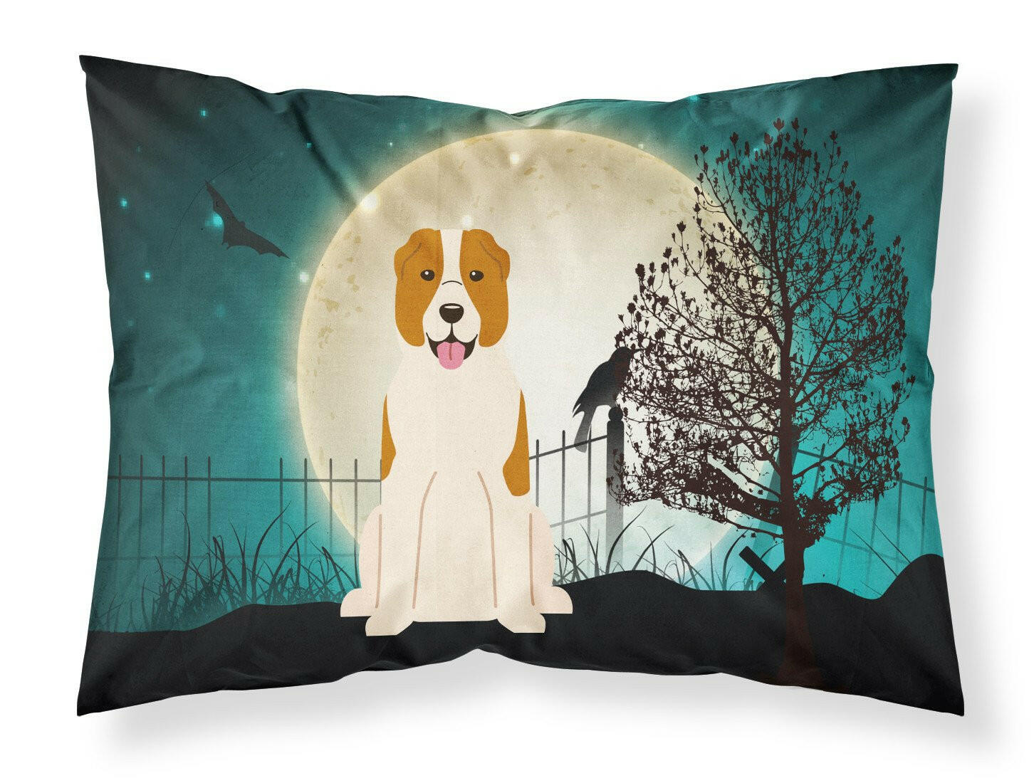 Halloween Scary Central Asian Shepherd Dog Standard Pillowcase Lightweight Super Soft Easy Care Decorative Artwork Pillowcase, Standard