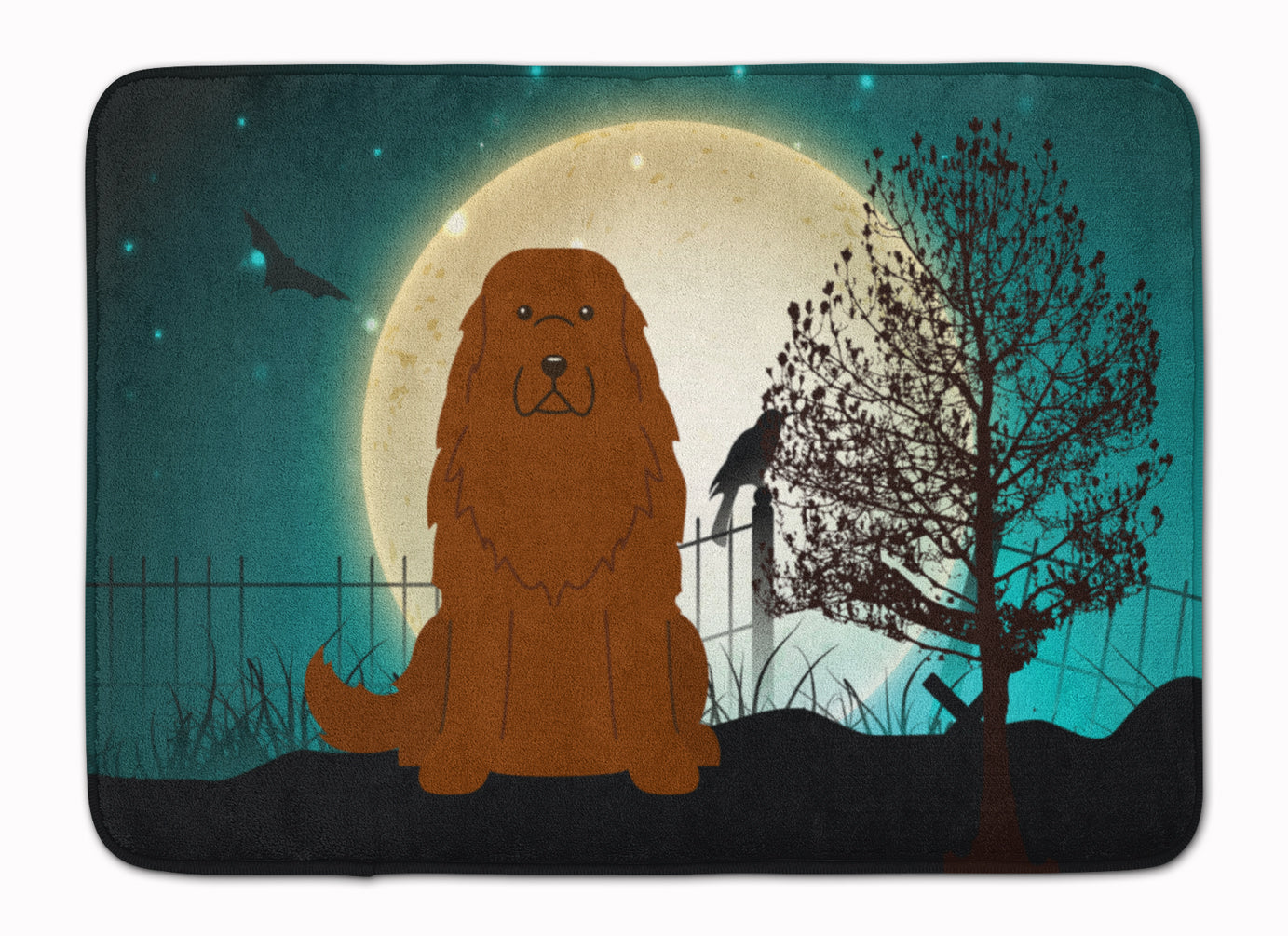 Halloween Scary Caucasian Shepherd Dog Memory Foam Kitchen Mat Machine Washable Anti-Fatigue Cushion Comfort Bath or Kitchen Rug