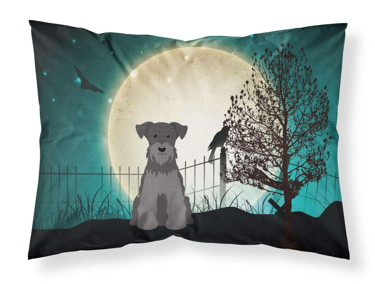 Halloween Scary Miniature Schnauzer Black Standard Pillowcase Lightweight Super Soft Easy Care Decorative Artwork Pillowcase, Standard