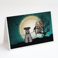 Halloween Scary Miniature Schnauzer Black Silver Greeting Cards Pack of 8 Blank Cards with Envelopes Whimsical A7 Size 5x7