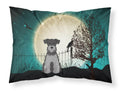Halloween Scary Miniature Schnauzer Black Silver Standard Pillowcase Lightweight Super Soft Easy Care Decorative Artwork Pillowcase, Standard