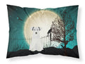 Halloween Scary Miniature Schnauzer White Standard Pillowcase Lightweight Super Soft Easy Care Decorative Artwork Pillowcase, Standard
