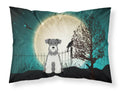 Halloween Scary Miniature Schnauzer Salt and Pepper Standard Pillowcase Lightweight Super Soft Easy Care Decorative Artwork Pillowcase, Standard