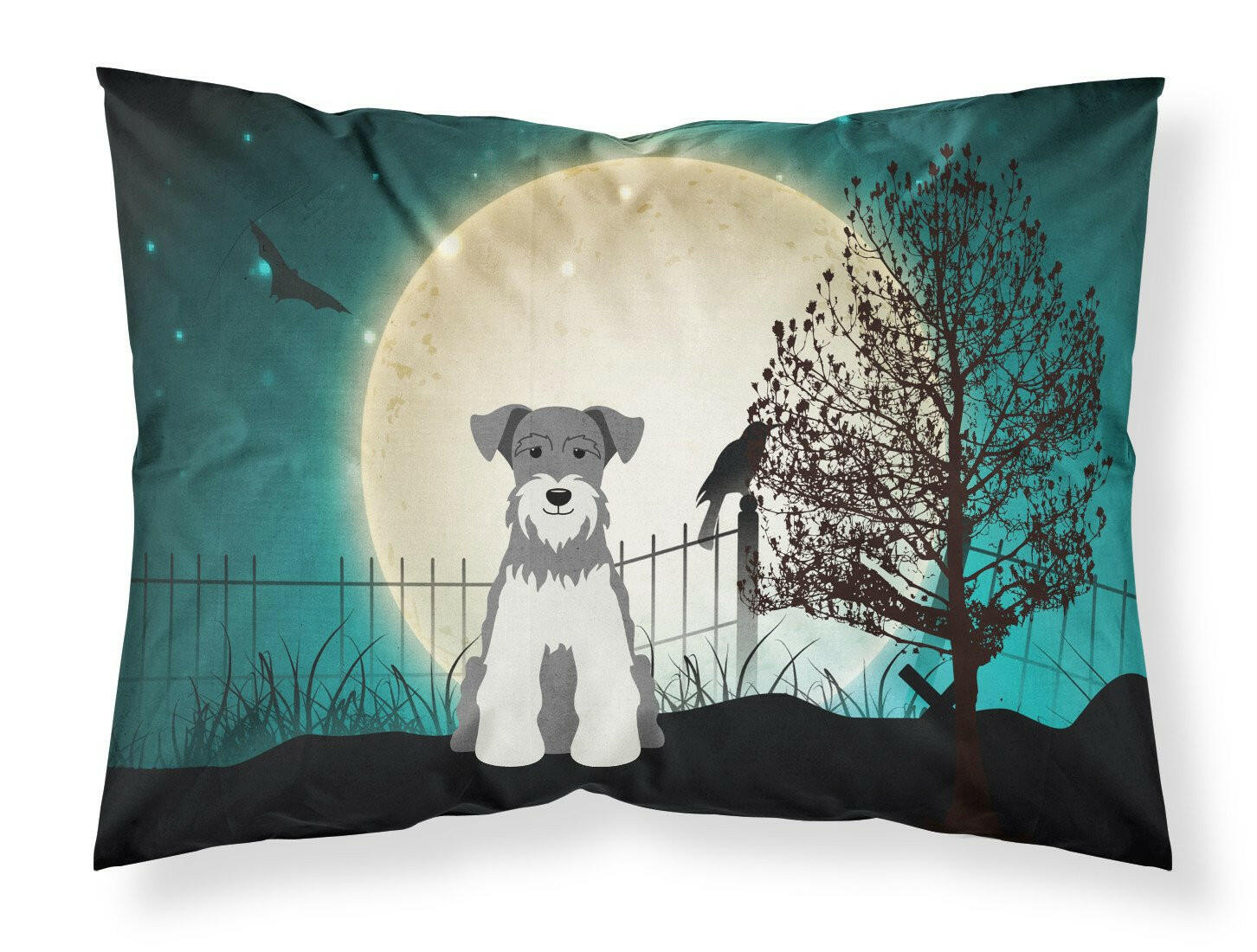 Halloween Scary Miniature Schnauzer Salt and Pepper Standard Pillowcase Lightweight Super Soft Easy Care Decorative Artwork Pillowcase, Standard