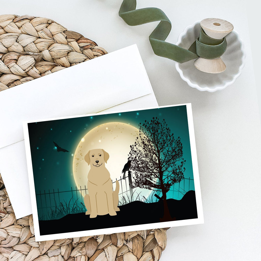 Halloween Scary Yellow Labrador Greeting Cards Pack of 8 Blank Cards with Envelopes Whimsical A7 Size 5x7