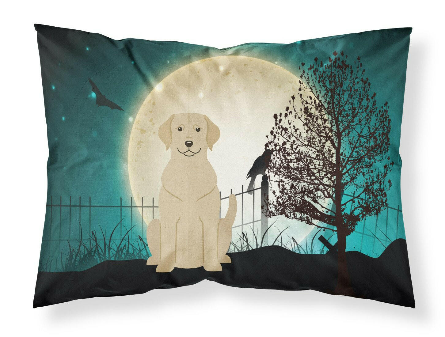 Halloween Scary Yellow Labrador Standard Pillowcase Lightweight Super Soft Easy Care Decorative Artwork Pillowcase, Standard