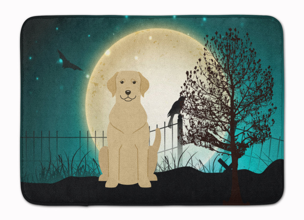 Halloween Scary Yellow Labrador Memory Foam Kitchen Mat Machine Washable Anti-Fatigue Cushion Comfort Bath or Kitchen Rug