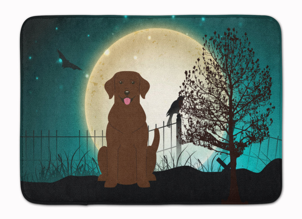 Halloween Scary Chocolate Labrador Memory Foam Kitchen Mat Machine Washable Anti-Fatigue Cushion Comfort Bath or Kitchen Rug