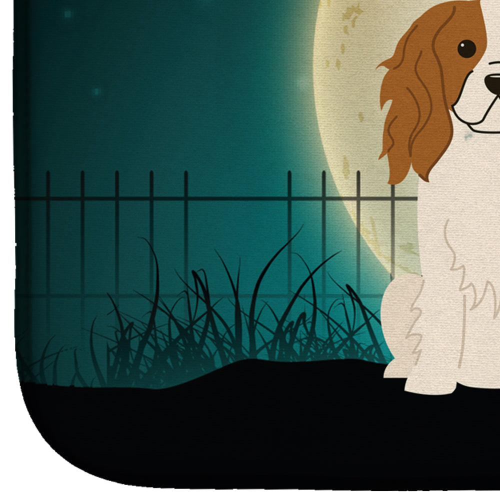 Halloween Scary Cavalier Spaniel Dish Drying Mat Absorbent Dish Drying Mat Pad for Kitchen Counter Dish Drainer Mat for Countertop, 14 x 21", Multicolor