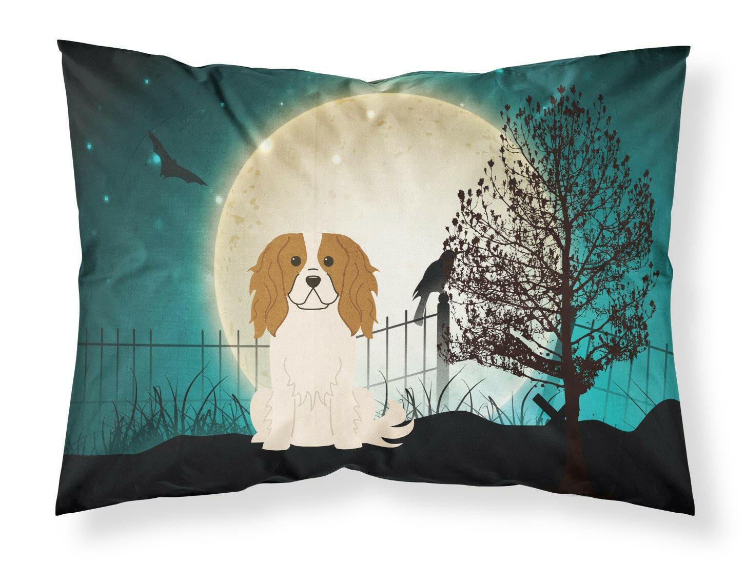 Halloween Scary Cavalier Spaniel Standard Pillowcase Lightweight Super Soft Easy Care Decorative Artwork Pillowcase, Standard