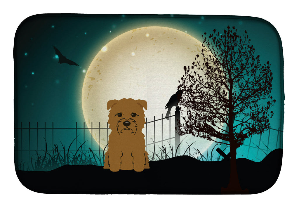 Halloween Scary Glen of Imal Tan Dish Drying Mat Absorbent Dish Drying Mat Pad for Kitchen Counter Dish Drainer Mat for Countertop, 14 x 21", Multicolor