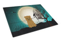 Halloween Scary Glen of Imal Tan Cutting Board Tempered Glass Kitchen Cutting Surface, Heat Resistant Chopping, Non-Slip Feet, Food Prep & Serving