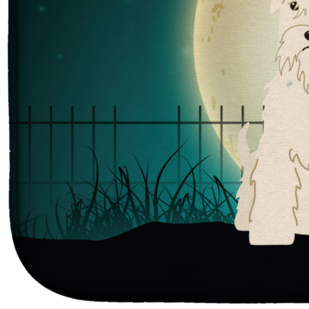 Halloween Scary Soft Coated Wheaten Terrier Dish Drying Mat Absorbent Dish Drying Mat Pad for Kitchen Counter Dish Drainer Mat for Countertop, 14 x 21", Multicolor