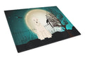 Halloween Scary Soft Coated Wheaten Terrier Cutting Board Tempered Glass Kitchen Cutting Surface, Heat Resistant Chopping, Non-Slip Feet, Food Prep & Serving