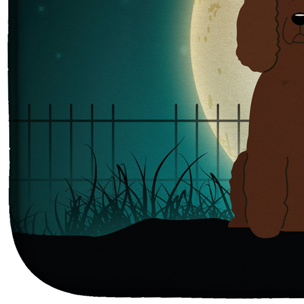 Halloween Scary Irish Water Spaniel Dish Drying Mat Absorbent Dish Drying Mat Pad for Kitchen Counter Dish Drainer Mat for Countertop, 14 x 21", Multicolor