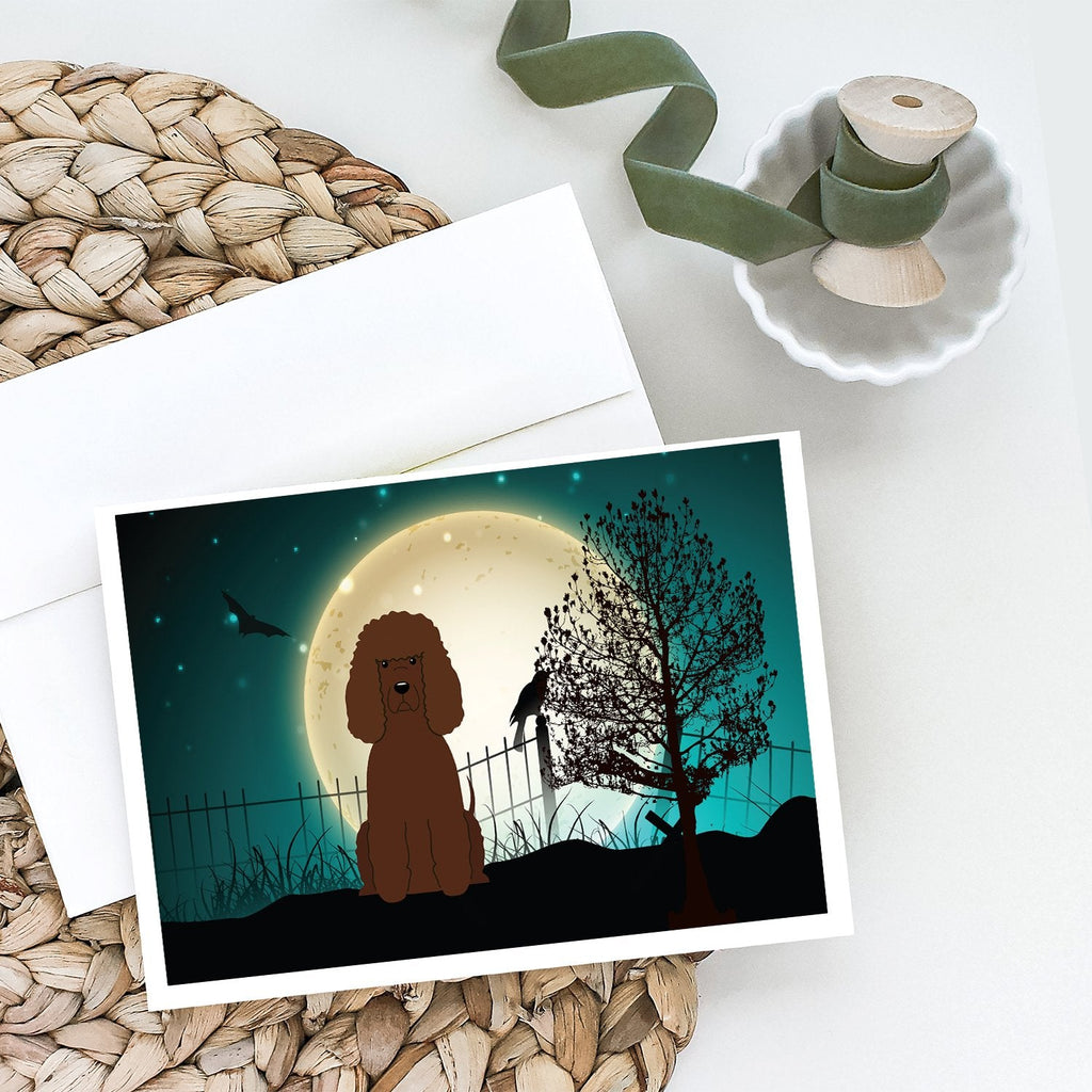 Halloween Scary Irish Water Spaniel Greeting Cards Pack of 8 Blank Cards with Envelopes Whimsical A7 Size 5x7